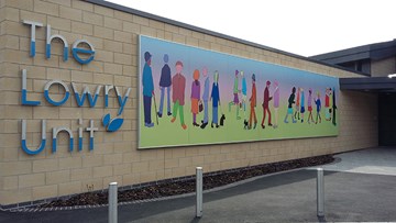 Printed PERSPEX® acrylic helps celebrate L.S. Lowry at new hospital unit in Manchester