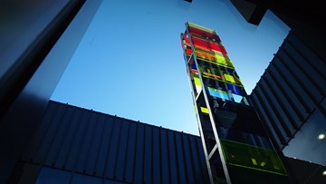 A tower of PERSPEX® acrylic colour from QD Plastics
